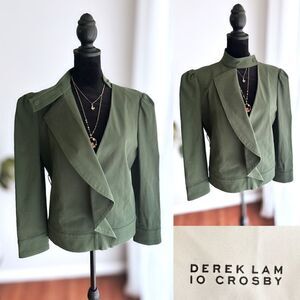 Derek Lam 10 Crosby Ruffle Twill Jacket Coat Blazer size 4